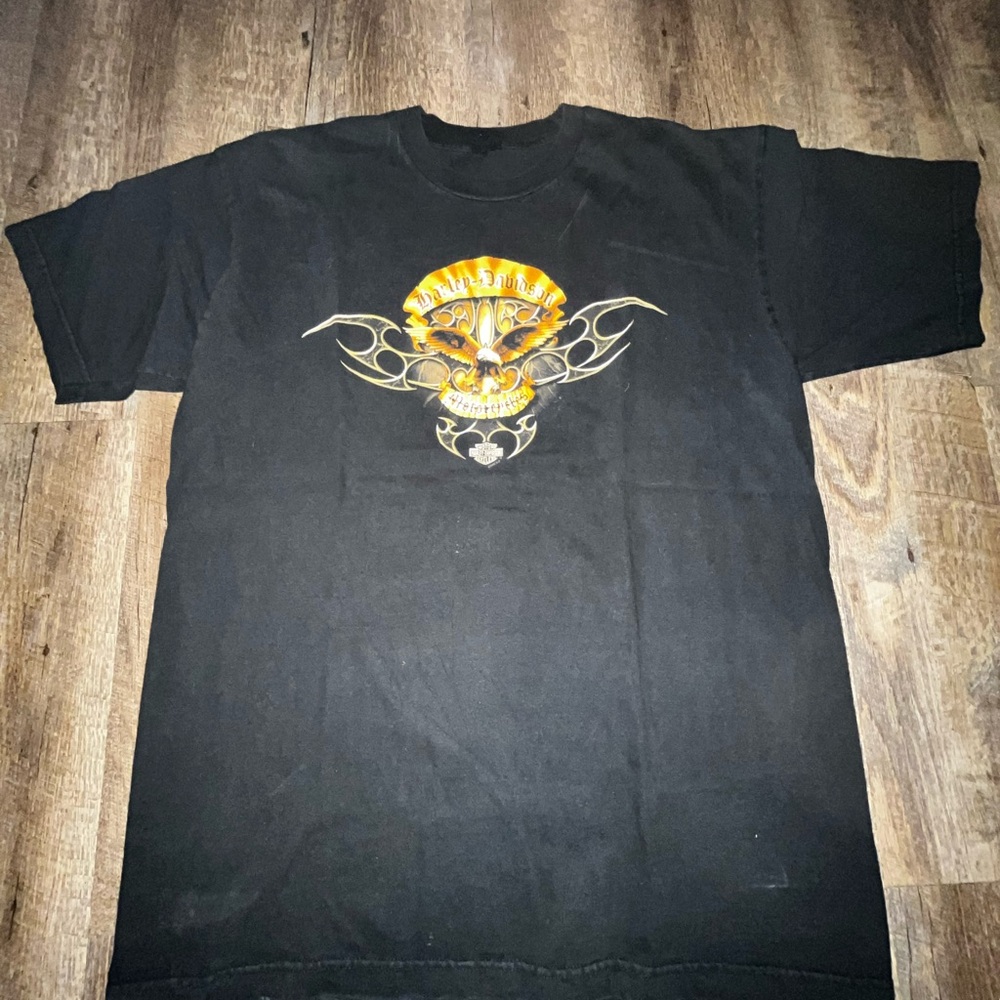 Vintage Y2K Harley‎ Davidson Motorcycles Grunge Metal Style Size Large Black